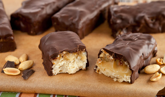Barritas de chocolate y caramelo